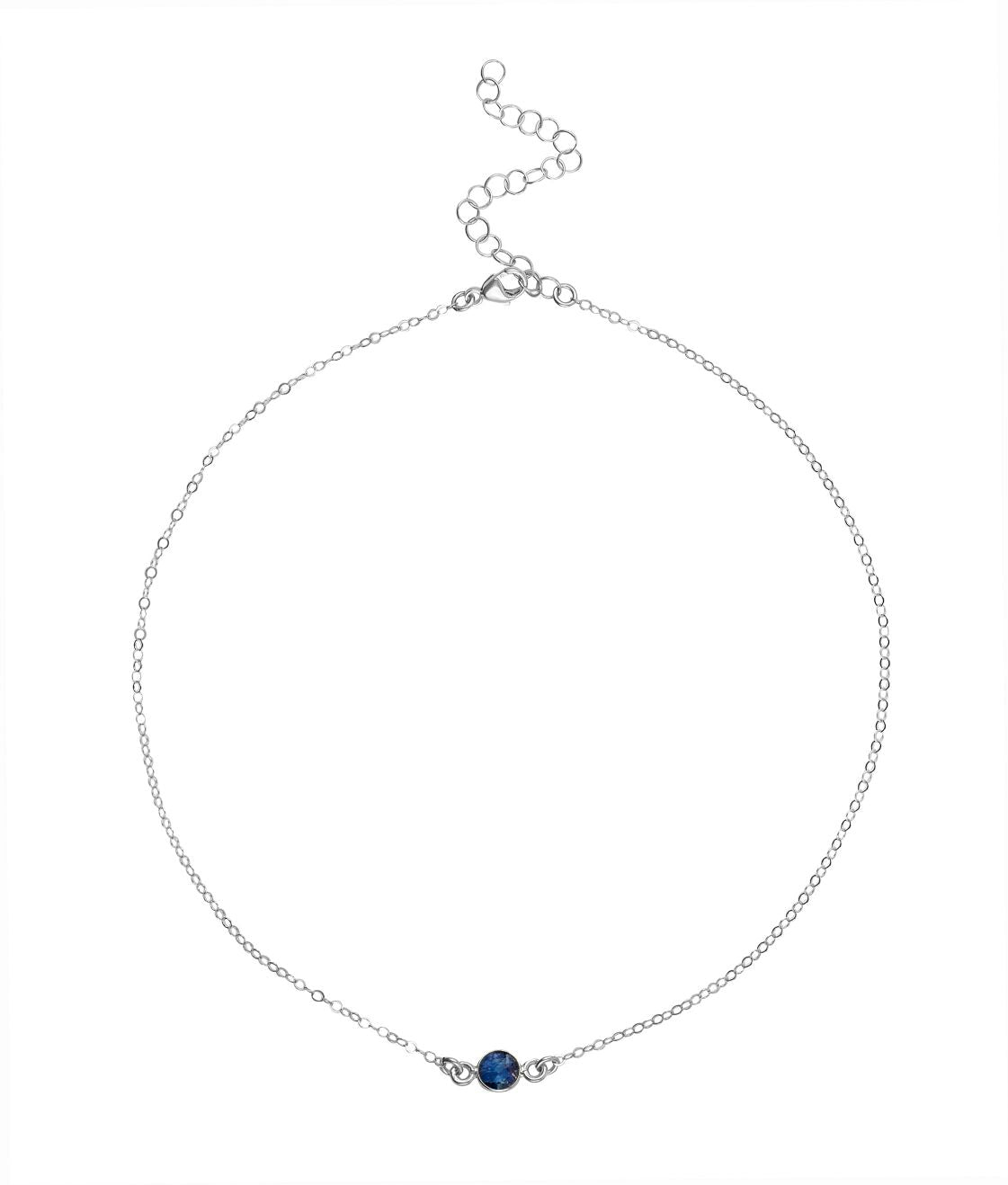 Dainty Gemstone Choker - Blue Sapphire