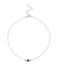 Load image into Gallery viewer, Dainty Gemstone Choker - Blue Sapphire