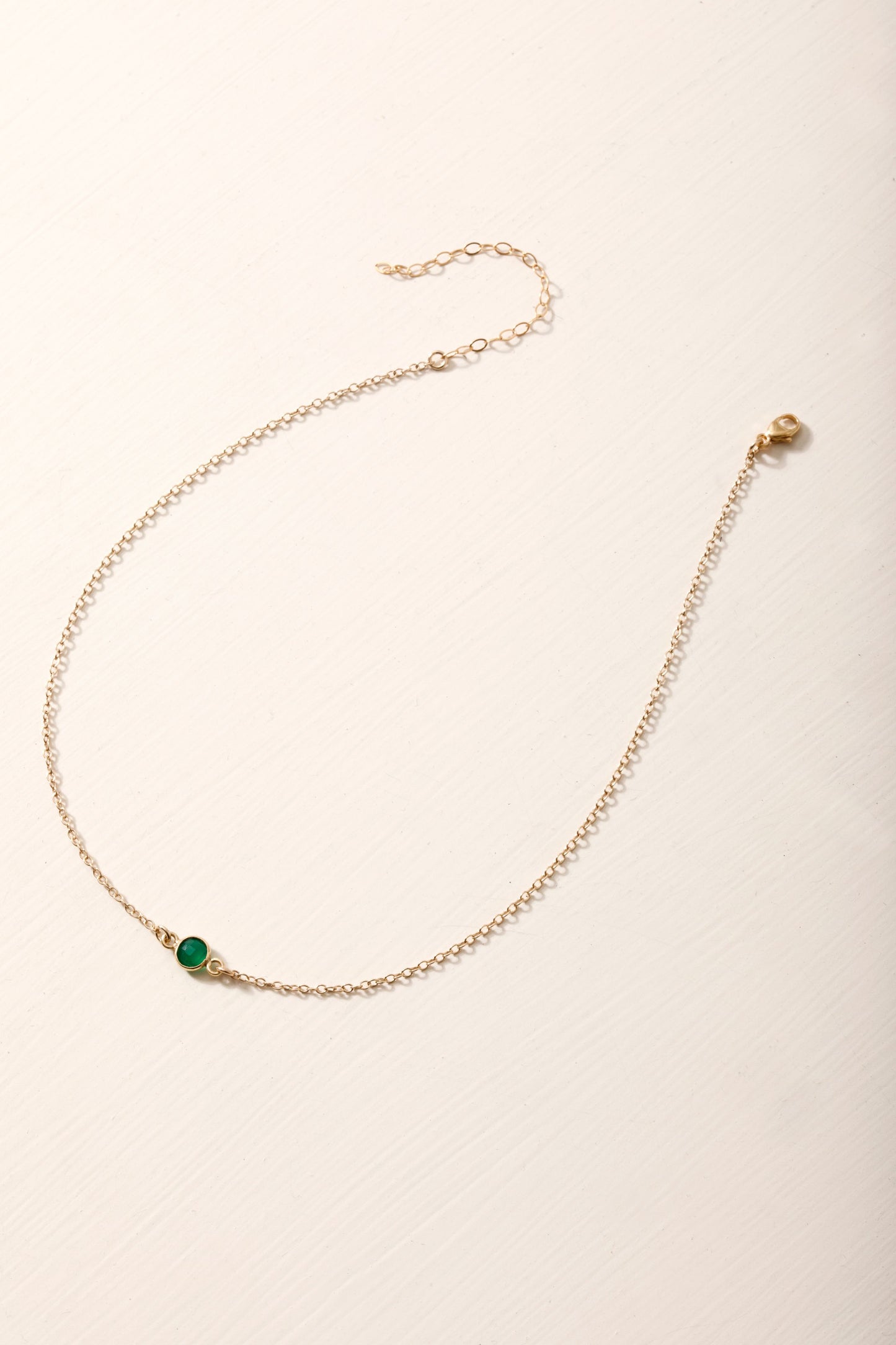 Dainty Gemstone Choker - Green Onyx