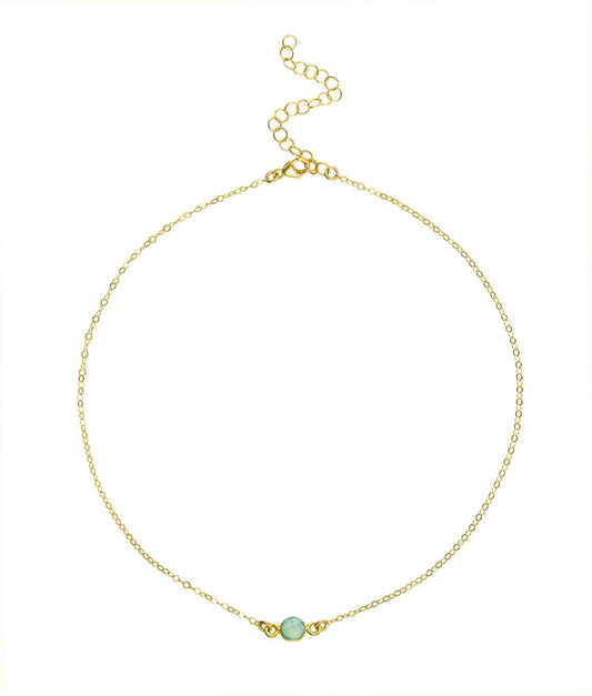 Dainty Gemstone Choker - Sea Green Chalcedony