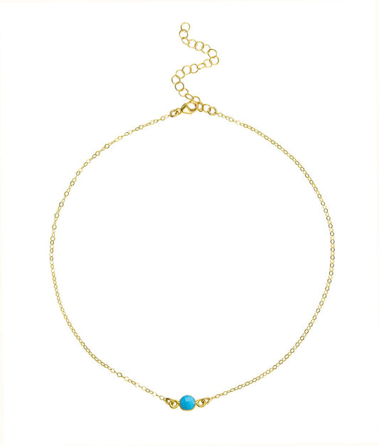 Dainty Gemstone Choker - Turquoise