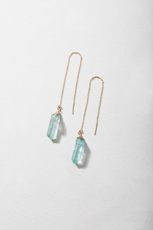 Fae Earrings - Aqua Aura Quartz