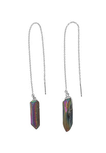 Fae Earrings - Rainbow Titanium Quartz