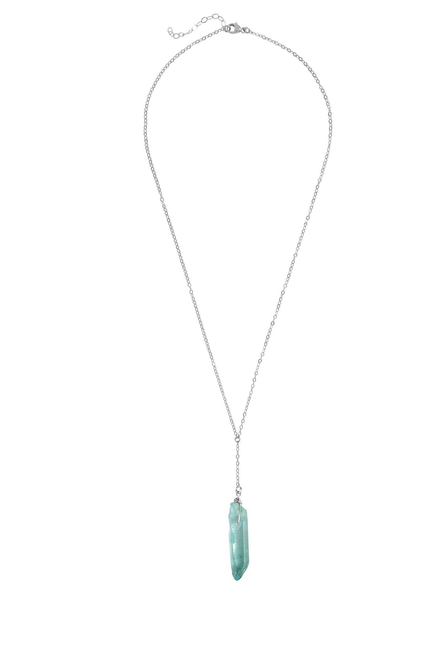 Fae Necklace - Aqua Aura Quartz Necklace