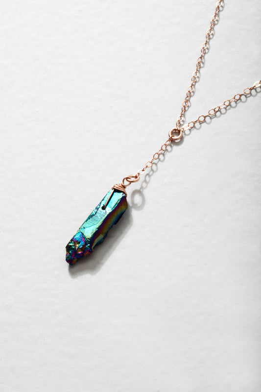 Fae Necklace - Rainbow Titanium Quartz