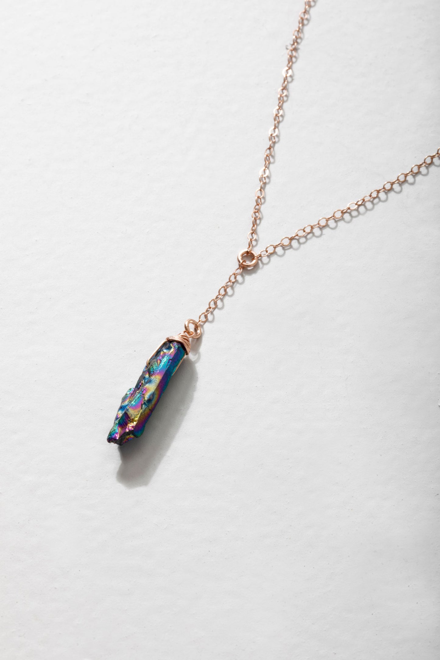 Fae Necklace - Rainbow Titanium Quartz