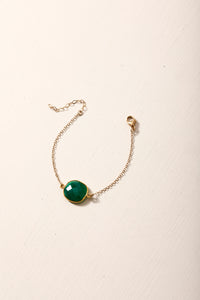 Green Onyx Bracelet (Gold)