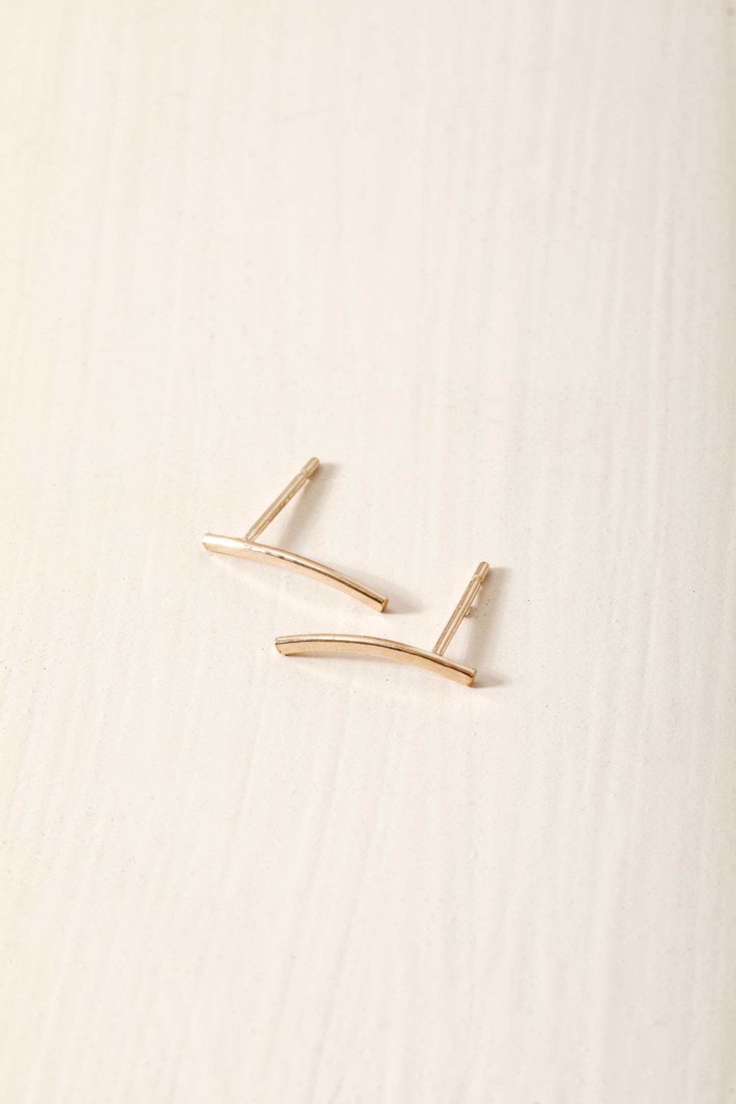 Hammered Curved Bar Ear Climbers