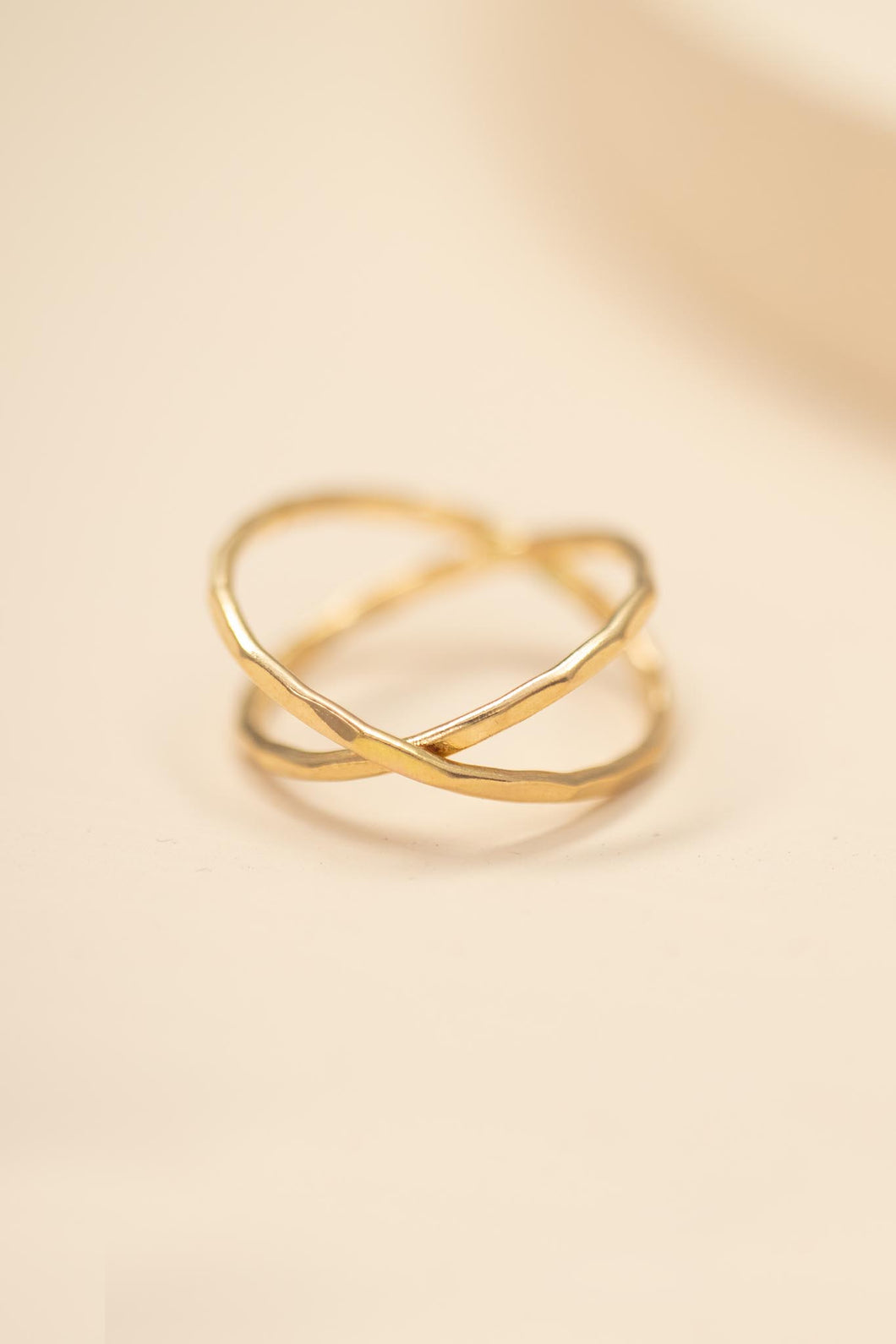Criss-Cross Ring (Hammered)