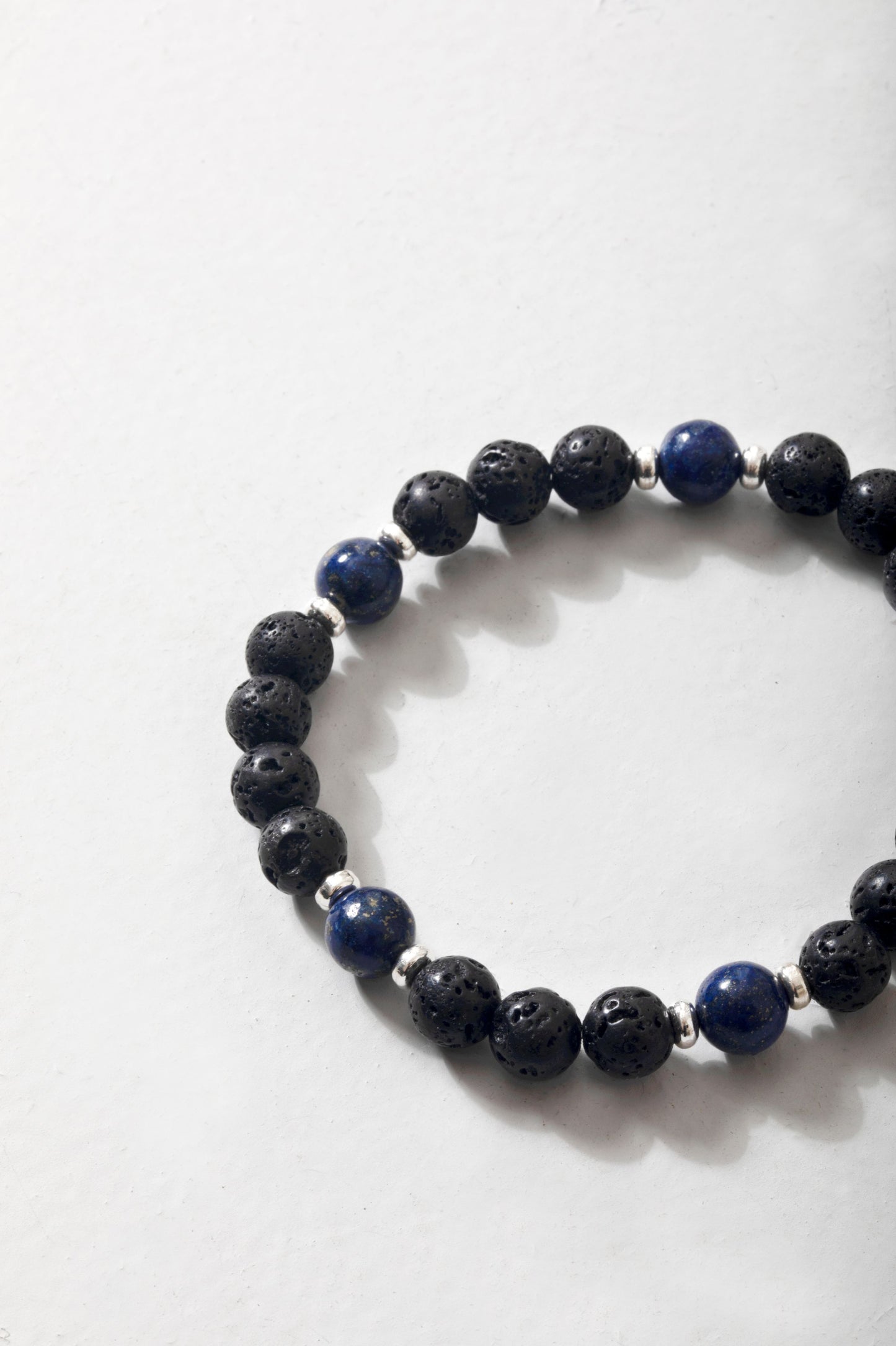 Lapis & Volcanic Rock Bracelet