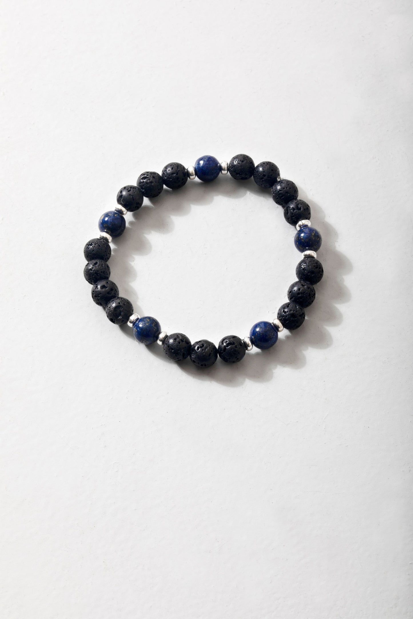 Lapis & Volcanic Rock Bracelet