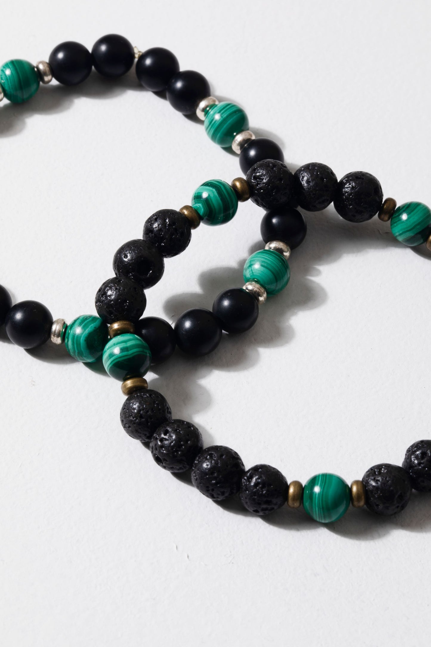 Malachite & Volcanic Rock Bracelet