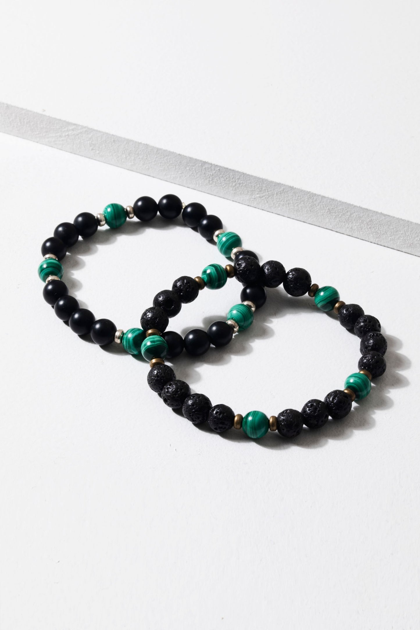 Malachite & Volcanic Rock Bracelet