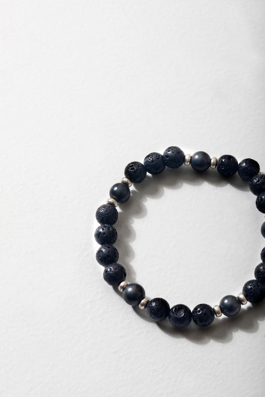 Meteorite Bracelet (Hematite & Volcanic Rock)