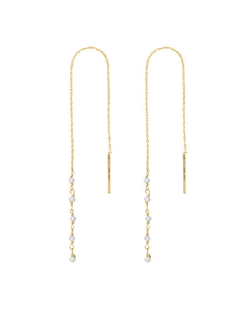 Pearl Chain Drop Earrings
