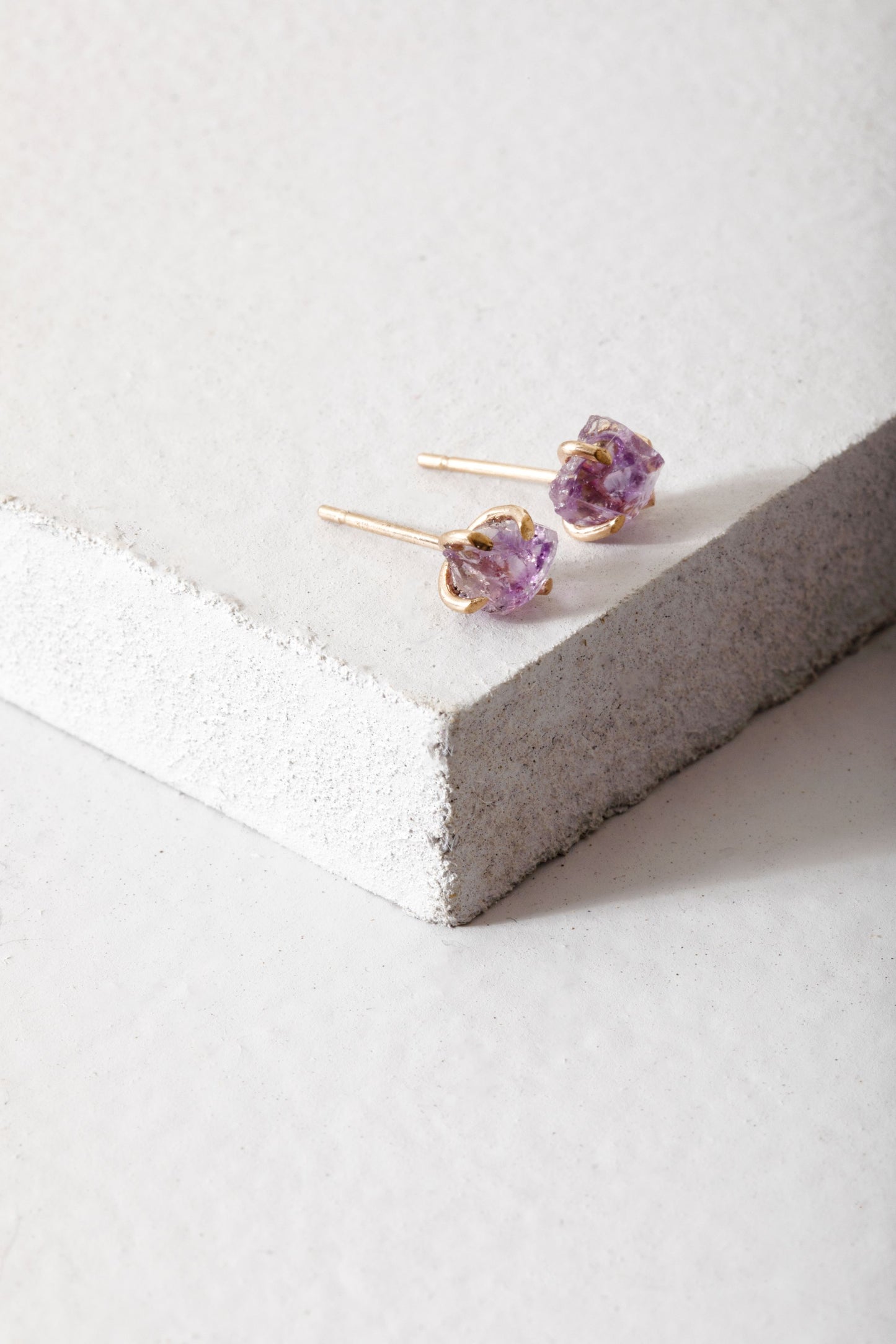 Raw Amethyst Stud