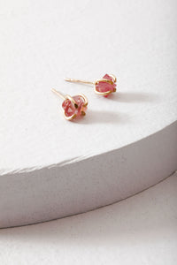 Raw Pink Spinel Studs