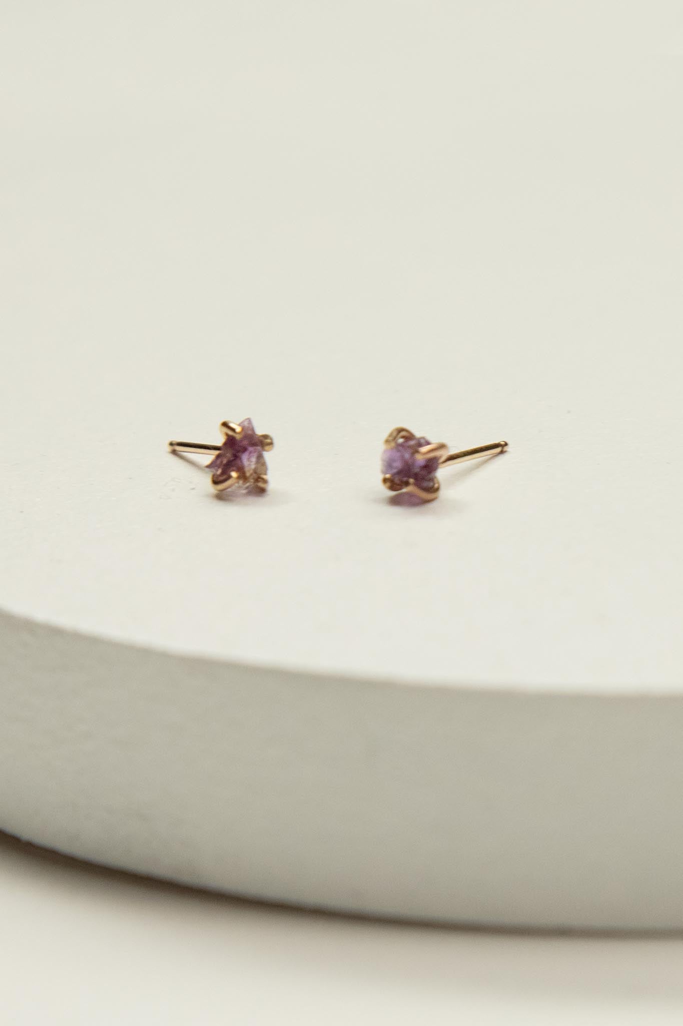 Raw Amethyst Stud