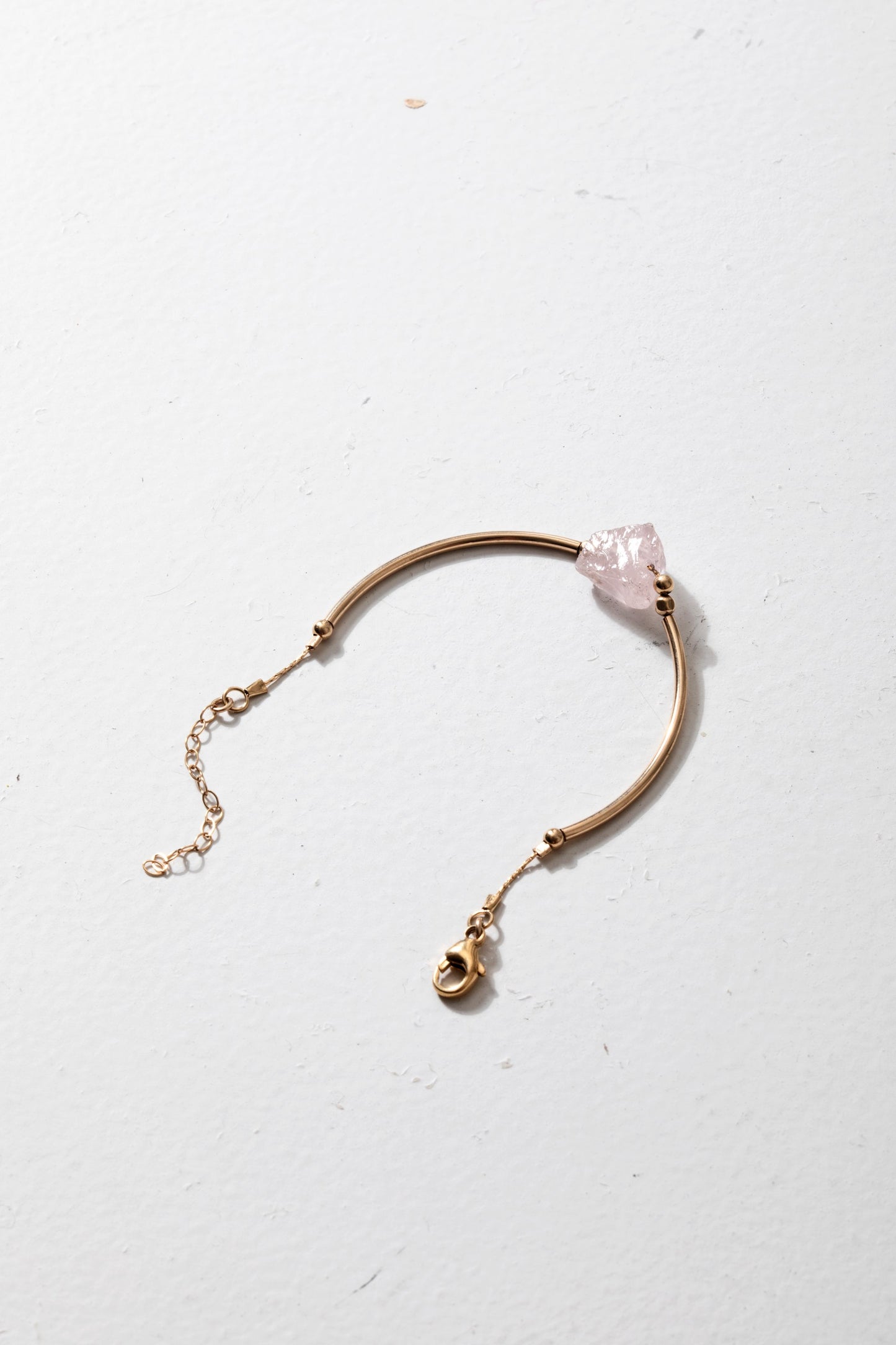 Raw Rose Quartz Cuff Bracelet