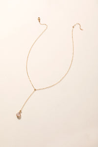 Aria Rose Quartz Drop Necklace