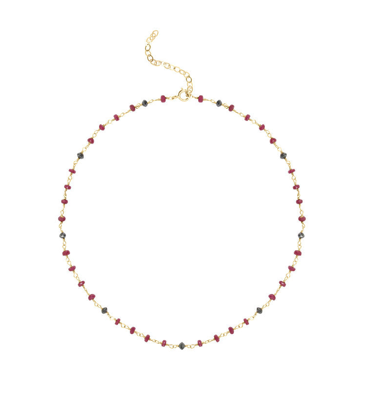 Ruby & Black Diamond Choker