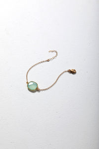 Sea Green Chalcedony Bracelet (Gold)