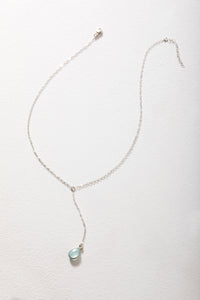 Aria Sea Green Chalcedony Drop Necklace