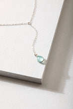 Load image into Gallery viewer, Aria Sea Green Chalcedony Drop Necklace