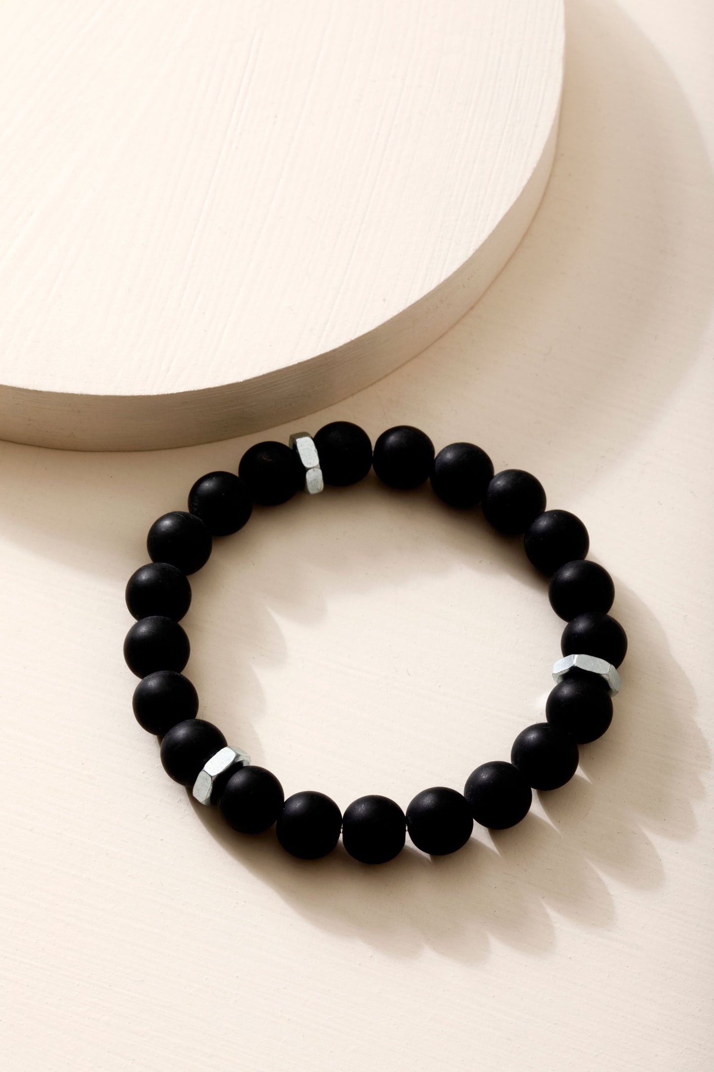 Zinc Nuts Black Onyx Bracelet